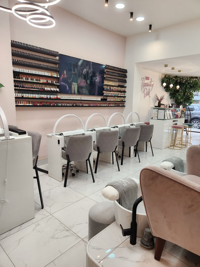 Trusted nail salon near Hoxton London with modern manicure stations and professional nail care setup